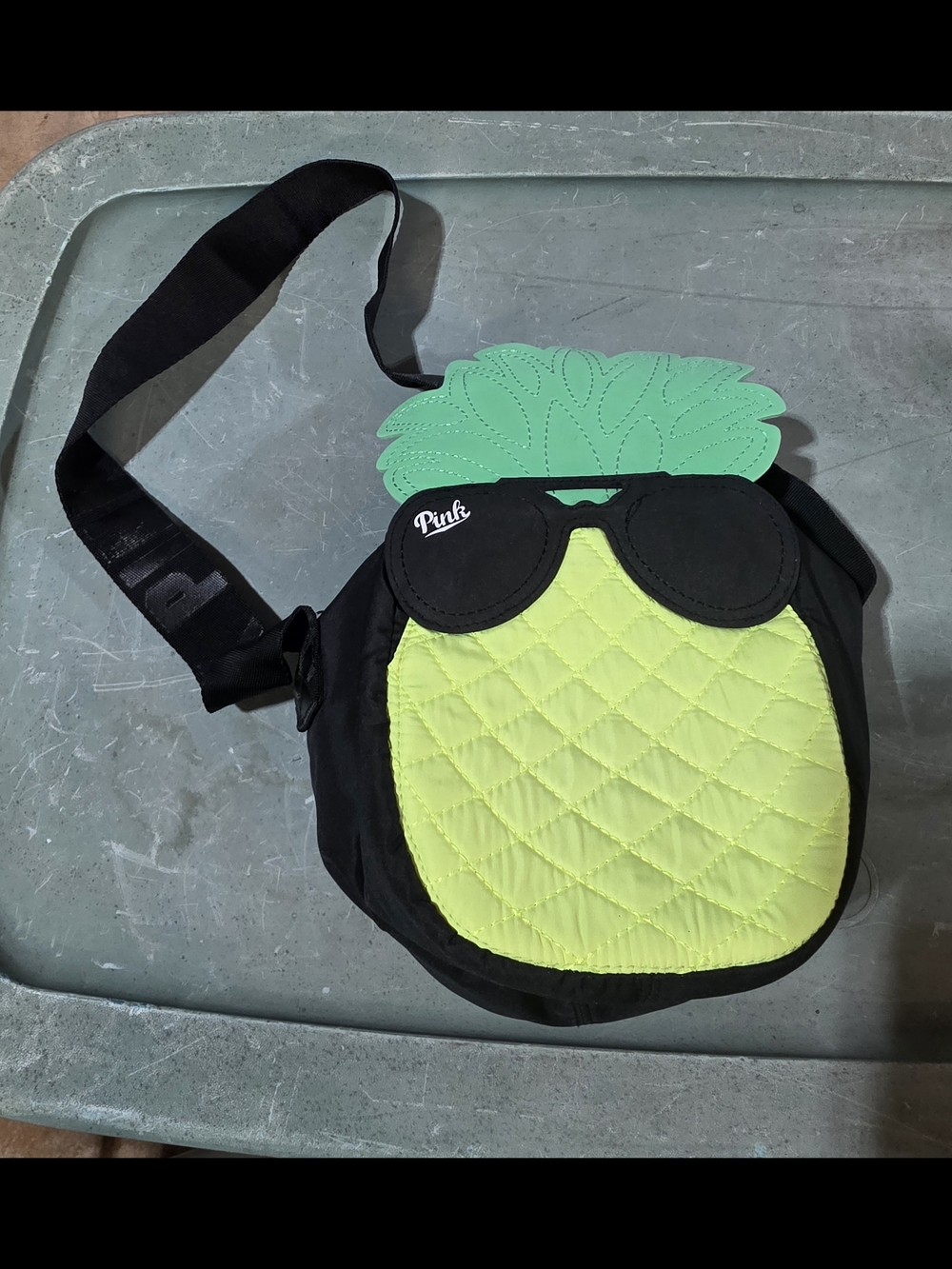 Pineapple Crossbody Insulated Bag with Sunglasses Accent By Pink